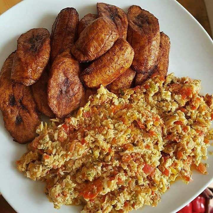 Fried Plantain, Egg Sauce